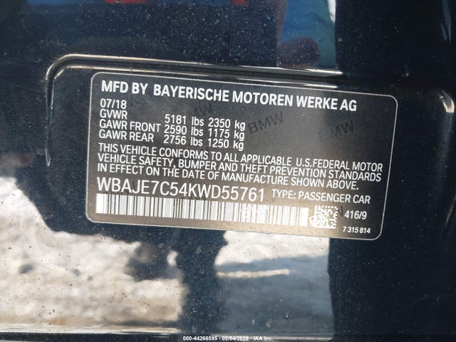 WBAJE7C54KWD55761 BMW 540i Xdrive