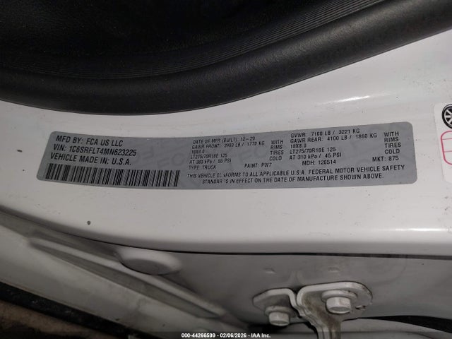 Продаж на аукціоні авто 2021 Ram 1500 Rebel  4x4 5'7 Box, vin: 1C6SRFLT4MN623225, номер лоту: 44266599