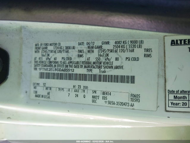 2012 FORD E-250 1FTNE2EL6CDA85512 Photo 8