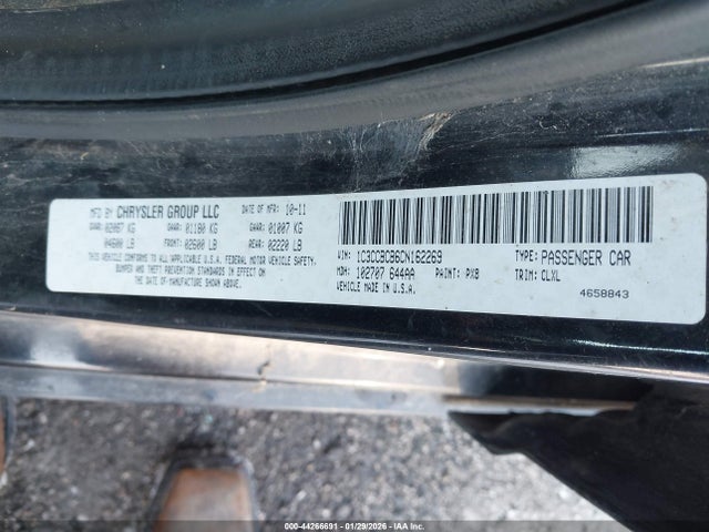 2012 Chrysler 200 Limited მანქანა იყიდება აუქციონზე, vin: 1C3CCBCB6CN162269, აუქციონის ნომერი: 44266691