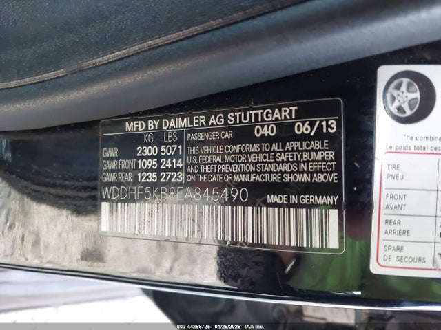 44266725 :رقم المزاد ، WDDHF5KB8EA845490 vin ، 2014 Mercedes-benz E 350 مزاد بيع