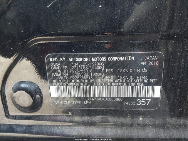 JA4AP3AUXJU000966 Mitsubishi Outlander Sport 2.0 Es