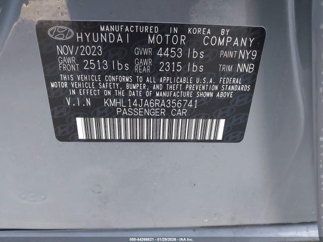 KMHL14JA6RA356741 Hyundai SONATA SEL