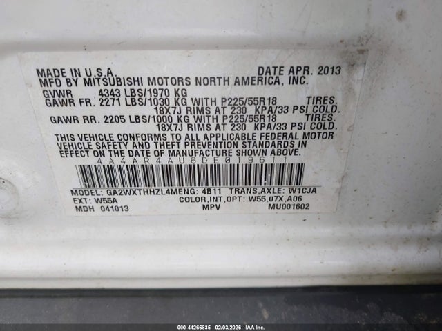 2013 MITSUBISHI OUTLANDER SPORT 4A4AR4AU6DE019611 Photo 8