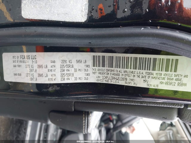 1C4PJLDB4HW513978 Jeep Cherokee Limited Fwd