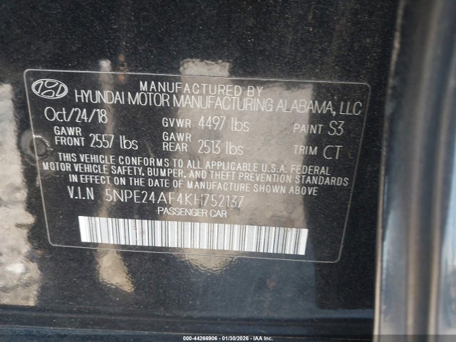 Hyundai SONATA SE 2019 5NPE24AF4KH752137 Image 9