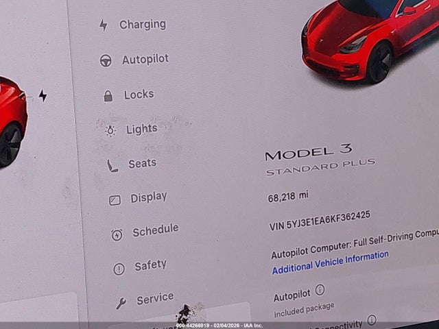 Tesla Model 3 Long Range/mid Range/standard Range/standard Range Plus 2019 5YJ3E1EA6KF362425 Image 15