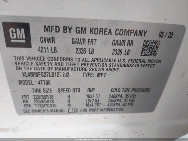 KL4MMFS27LB127192 Buick Encore Gx Fwd Essence