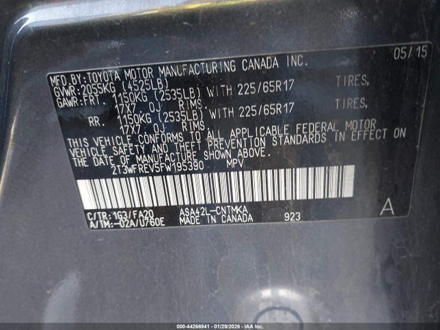 2015 TOYOTA RAV4 2T3WFREV5FW195390 Photo 8