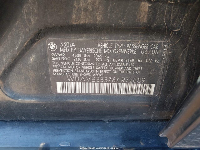 2006 BMW 330I WBAVB33576KR72889 Photo 8