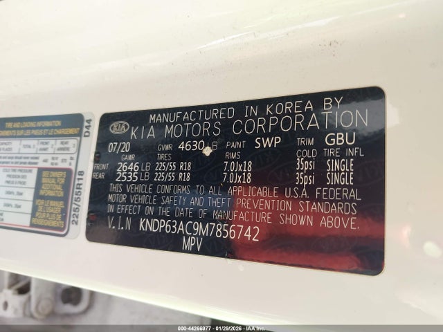 KNDP63AC9M7856742 KIA SPORTAGE S