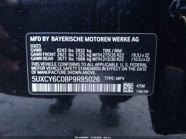 2023 BMW X6 5UXCY6C08P9R85026 Photo 8