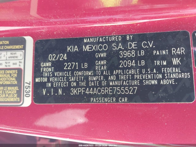 3KPF44AC6RE755527 KIA FORTE GT