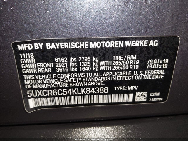 5UXCR6C54KLK84388 BMW X5 Xdrive40i