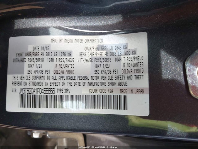 2015 MAZDA CX-9 JM3TB2CA1F0455656 Photo 8