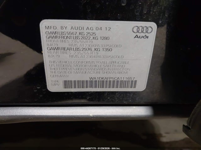 2012 AUDI Q5 WA1DKAFP5CA111657 Photo 8
