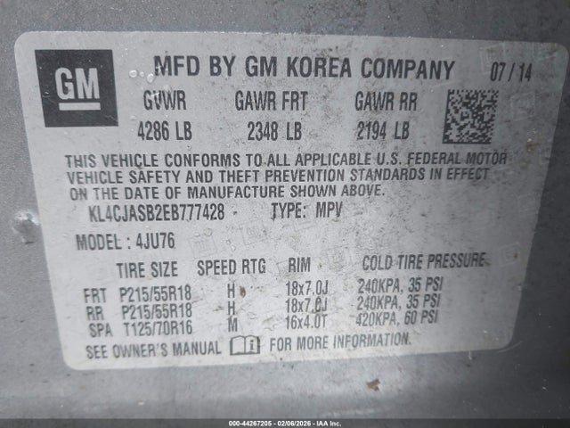 2014 BUICK ENCORE KL4CJASB2EB777428 Photo 8