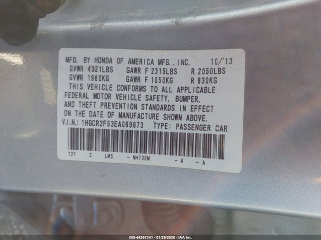 Honda Accord Sport 2014 1HGCR2F53EA069673 Image 9
