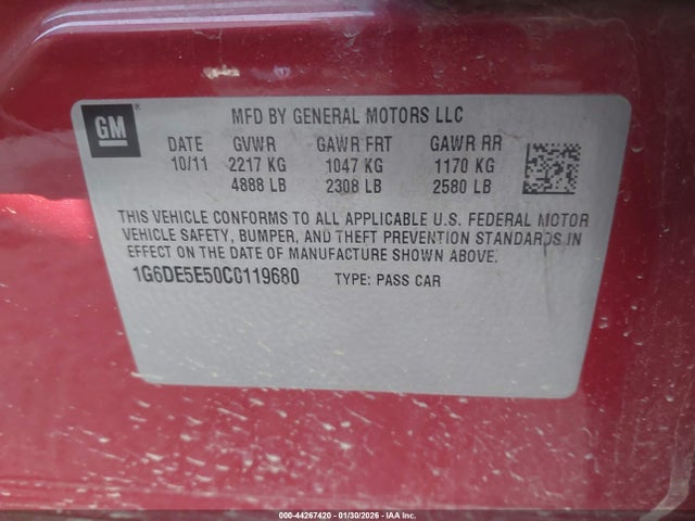 2012 CADILLAC CTS 1G6DE5E50C0119680 Photo 8