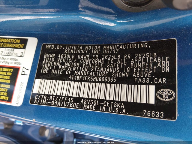 4T1BF1FK5HU806065 Toyota CAMRY SE