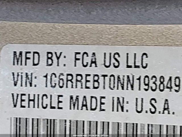 1C6RREBT0NN193849 RAM 1500 Lone Star 4x2 6&#039;4 Box