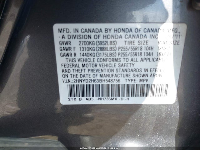 2011 ACURA MDX 2HNYD2H63BH548756 Photo 8