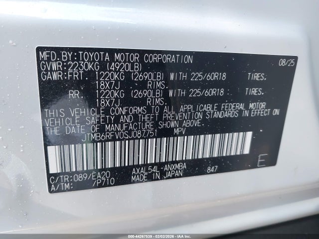 JTMB6RFV0SJ087751 Toyota Rav4 Hybrid Xle Premium