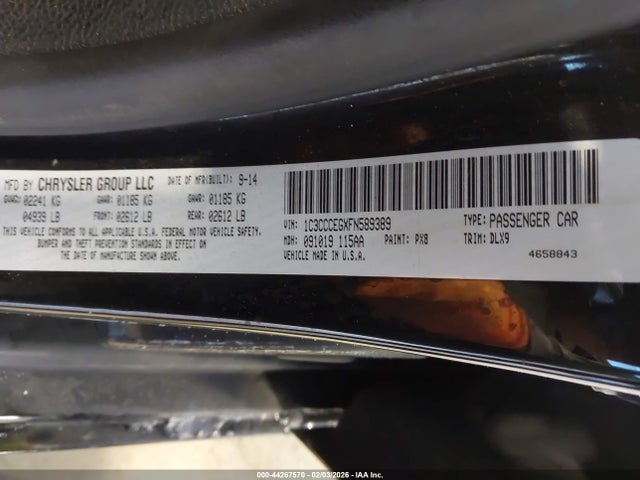 1C3CCCEGXFN589389 Chrysler 200 C