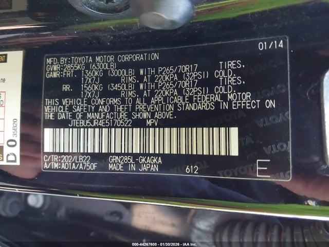 Toyota 4runner Sr5 Premium 2014 JTEBU5JR4E5170522 Image 9