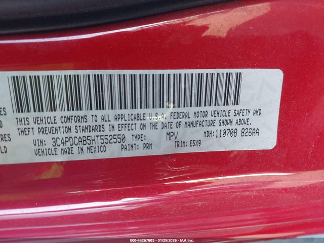Продаж на аукціоні авто 2017 Dodge Journey Se, vin: 3C4PDCAB5HT552550, номер лоту: 44267603
