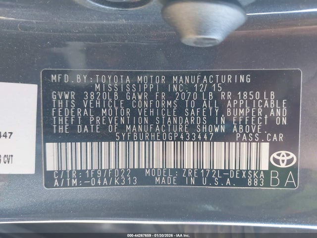 Toyota Corolla S Plus 2016 5YFBURHE0GP433447 Image 9