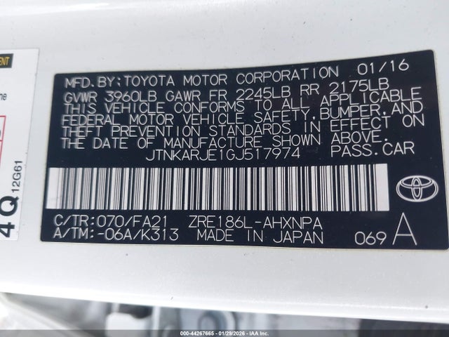 JTNKARJE1GJ517974 Scion IM