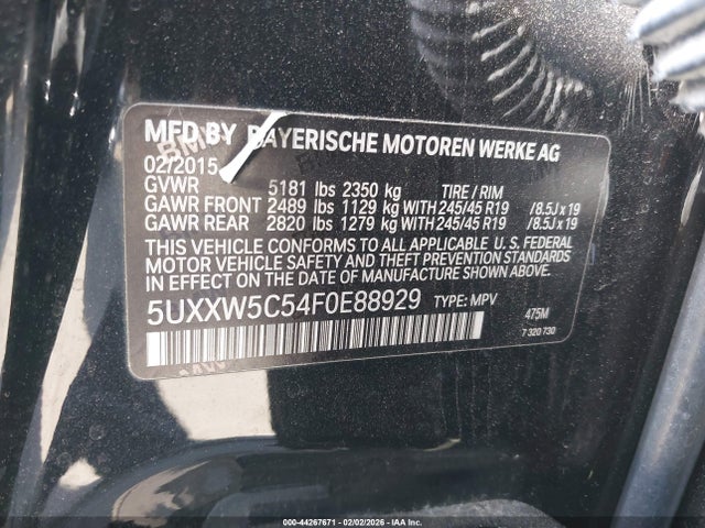 2015 BMW X4 5UXXW5C54F0E88929 Photo 8