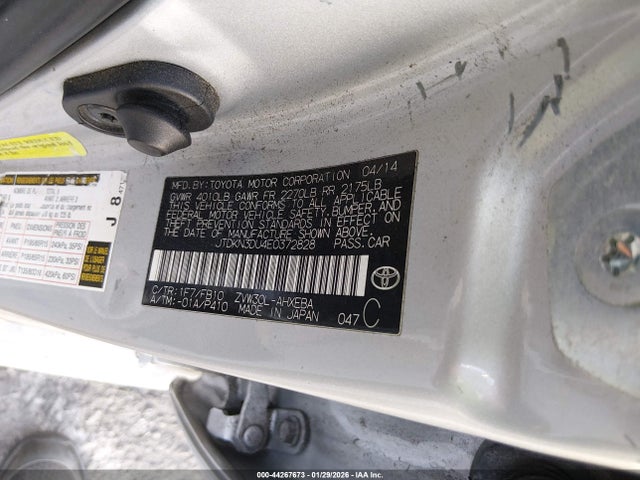 Toyota Prius Two 2014 JTDKN3DU4E0372828 Image 9
