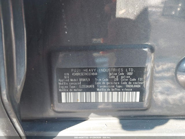 Продажа на аукционе авто 2010 Subaru Outback 2.5i Premium, vin: 4S4BRCGC7A3374844, номер лота: 44267733