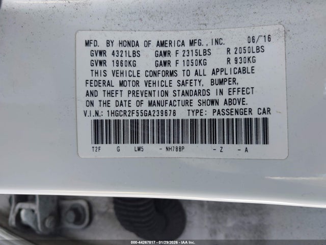 1HGCR2F55GA239678 Honda Accord Sport