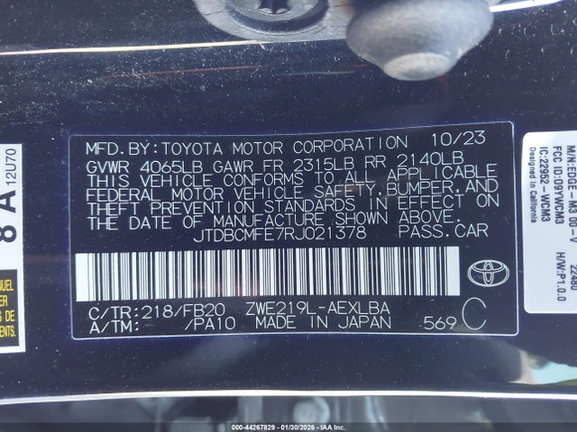 2024 TOYOTA COROLLA JTDBCMFE7RJ021378 Photo 8