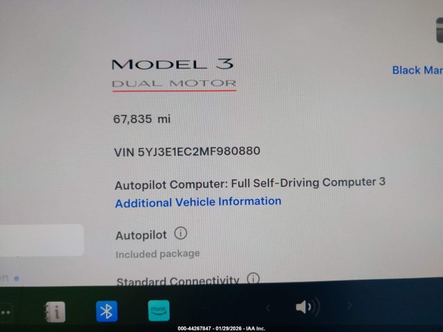 Aukcja sprzedaży 2021 Tesla Model 3 Performance Dual Motor All-wheel Drive, vin: 5YJ3E1EC2MF980880, numer aukcji: 44267847
