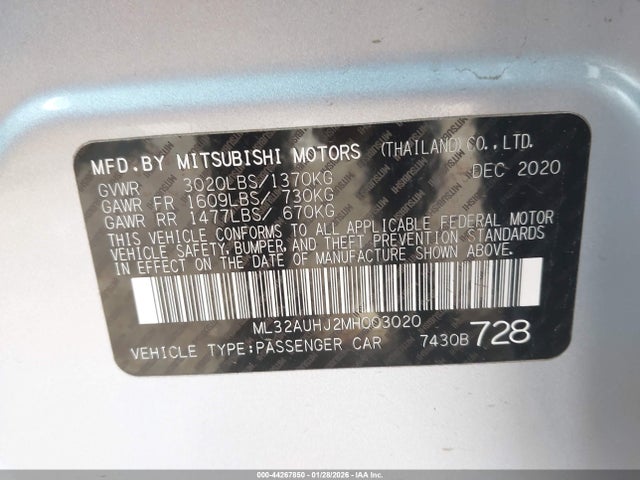 ML32AUHJ2MH003020 Mitsubishi Mirage Carbonite Edition/es/le