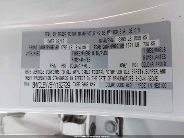 3MYDLBYV6HY182729 Toyota YARIS IA
