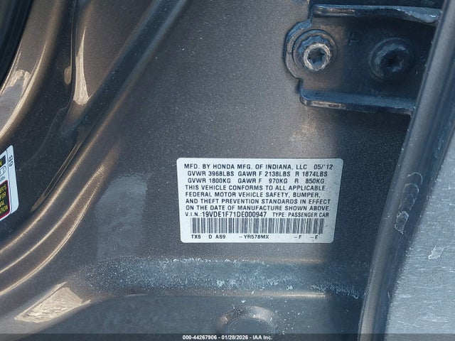 Продажа на аукционе авто 2013 Acura Ilx 2.0l, vin: 19VDE1F71DE000947, номер лота: 44267906