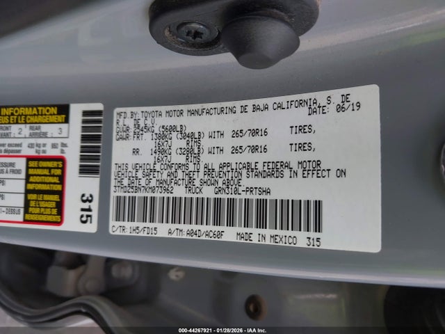 3TMDZ5BN7KM073962 Toyota Tacoma Trd Off Road