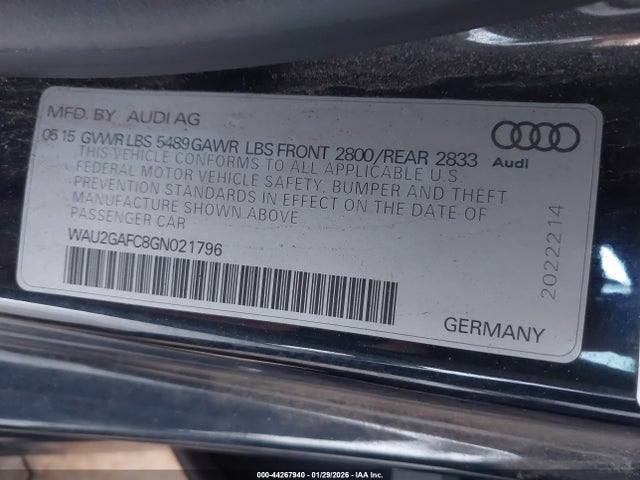 2016 AUDI A7 WAU2GAFC8GN021796 Photo 8