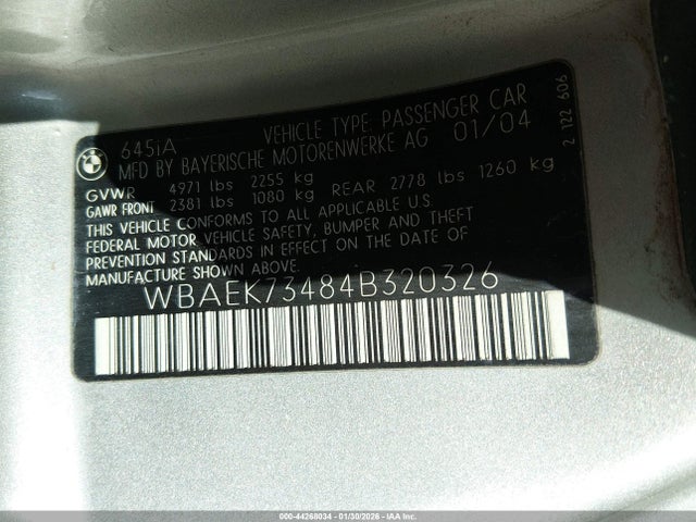 2004 BMW 645CI WBAEK73484B320326 Photo 8