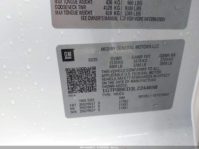 1GTP8BED3LZ244658 GMC Sierra 1500 2wd Short Box Sle