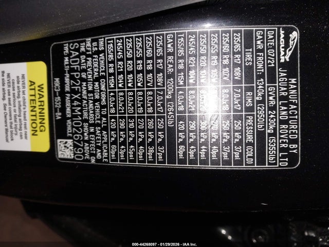 2021 JAGUAR E-PACE SADFP2FX4M1026790 Photo 8