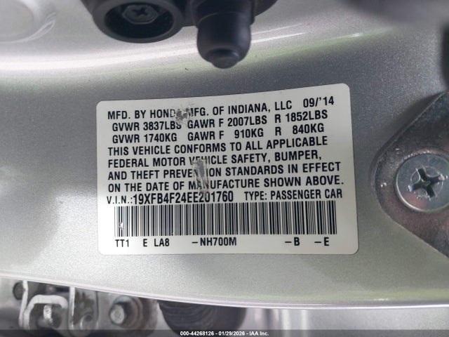 2014 HONDA CIVIC HYBRID 19XFB4F24EE201760 Photo 8