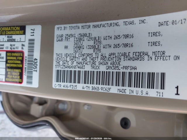 5TFCZ5AN6HX074603 Toyota Tacoma Trd Off Road