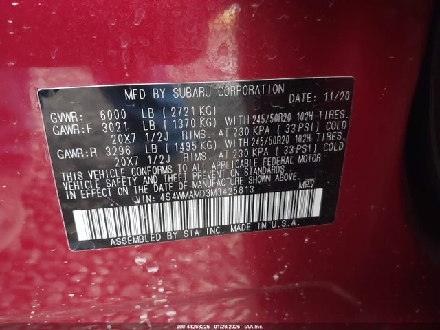 4S4WMAMD3M3425813 Subaru Ascent Limited
