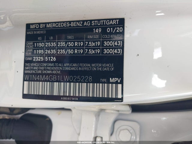 W1N4M4GB1LW025228 Mercedes-Benz GLB 250
